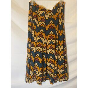 Chances Womens Plus Size 1X Fall Colors ALine Midi Skirt Pleated‎ Trendy 18 Full
